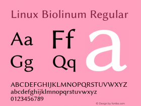 Linux Biolinum Regular Version 0.6.4 Font Sample