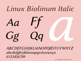 Linux Biolinum Italic Version 0.6.2图片样张