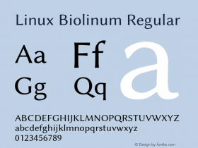 Linux Biolinum Regular Version 1.0.4 Font Sample