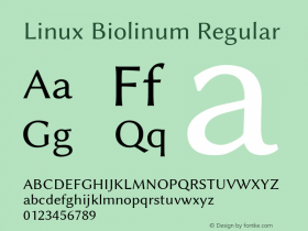 Linux Biolinum Regular Version 1.0.4 Font Sample