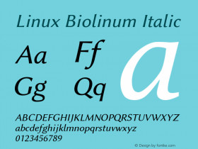 Linux Biolinum Italic Version 1.1.0图片样张