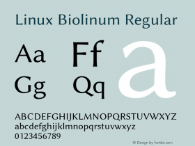 Linux Biolinum Regular Version 1.1.0图片样张