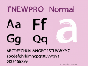 TNEWPRO Normal Macromedia Fontographer 4.1 27/03/2009 Font Sample