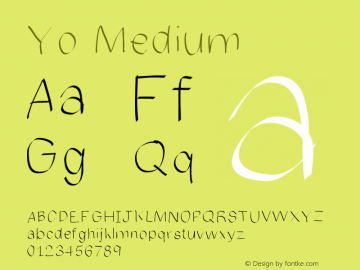 Yo Medium Version 001.000 Font Sample