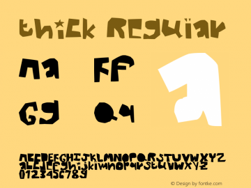 thick Regular Version 1.00 March 12, 2009, initial release, www.yourfonts.com图片样张