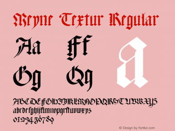 Meyne Textur Regular Version 001.003 Font Sample