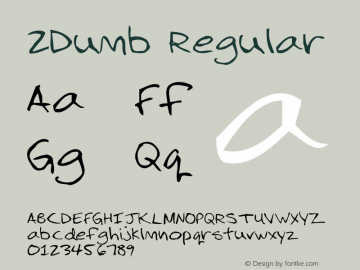 2Dumb Regular Version 1.000 Font Sample