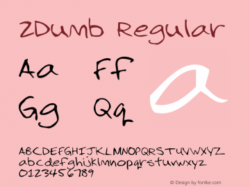 2Dumb Regular Version 2.000 Font Sample