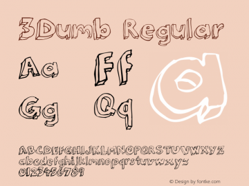 3Dumb Regular Version 1.000 Font Sample