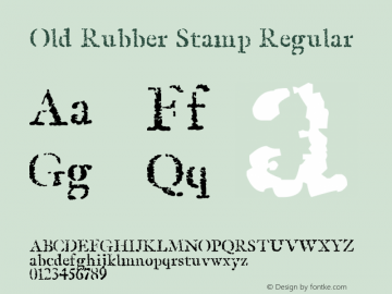 Old Rubber Stamp Regular Version 1.00 April 3, 2009, initial release, www.yourfonts.com图片样张