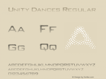 Unity Dances Regular 1.2 www.cumberlandgames.com Free For Private Use Font Sample