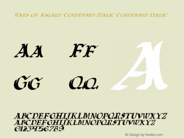 Wars of Asgard Condensed Italic Condensed Italic 2图片样张