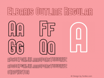 Elbaris Outline Regular Version 0.001 2009 Font Sample
