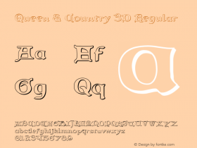 Queen & Country 3D Regular 1 Font Sample