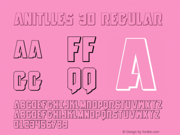 Anitlles 3D Regular 001.000 Font Sample