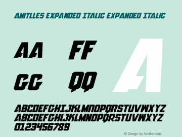 Anitlles Expanded Italic Expanded Italic 001.000 Font Sample