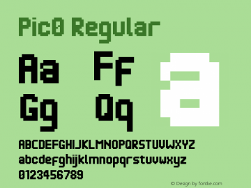 Pic0 Regular Version 1.110 Font Sample