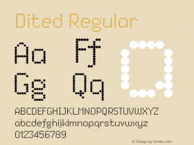 Dited Regular Version 1.000 2009 initial release Font Sample