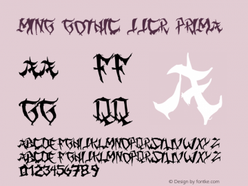 Ming Gothic JJCR Prima Version 1.00,© 2009 Juan Casco: metanorocker14@hotmail.com图片样张