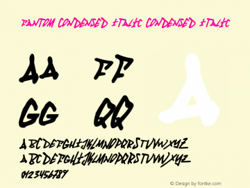 Fantom Condensed Italic Condensed Italic 001.000 Font Sample