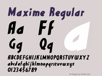 Maxime Regular Version 1.002 2003;com.myfonts.easy.baselinefonts.maxime.bold-italic.wfkit2.version.2jH8图片样张