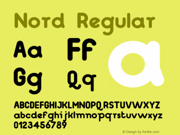 Nord Regular Version 1.000 Font Sample