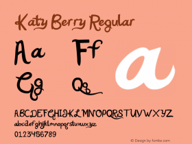 Katy Berry Regular May 25th, 2009. V1. Dirt2.com Font Sample