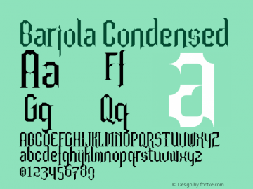 Barjola Condensed Version 2.000图片样张