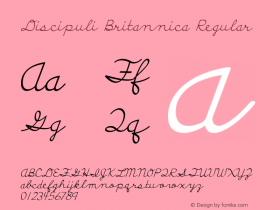 Discipuli Britannica Regular Version 0.001 2009 Font Sample