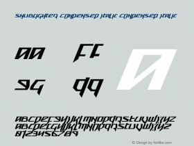 Snubfighter Condensed Italic Condensed Italic 001.000 Font Sample