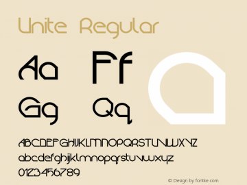 Unite Regular Version 1.005 Font Sample
