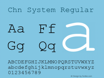 Chn System Regular V4.0 Font Sample
