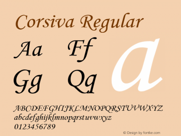 Corsiva Regular 1.0 Font Sample