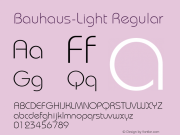 Bauhaus-Light Regular 1.0 Font Sample