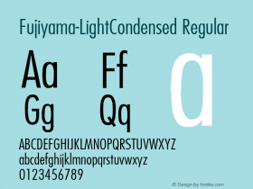 Fujiyama-LightCondensed Regular 1.0 Font Sample