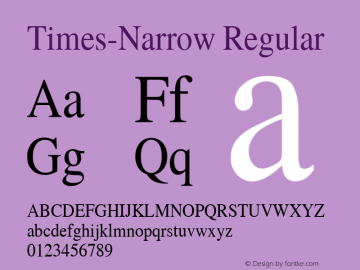 Times-Narrow Regular 1.0图片样张