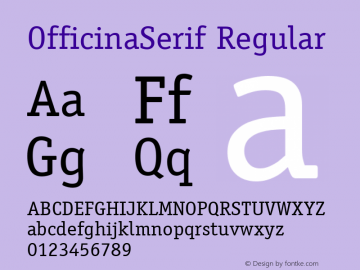 OfficinaSerif Regular 1.0 Font Sample