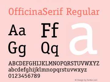 OfficinaSerif Regular 1.0 Font Sample