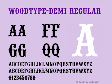 WoodType-Demi Regular 1.0 Font Sample