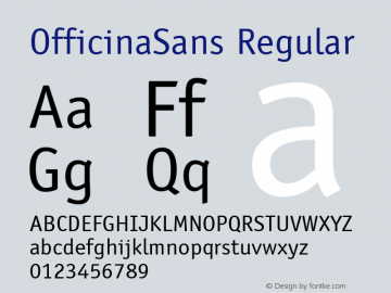 OfficinaSans Regular 1.0 Font Sample