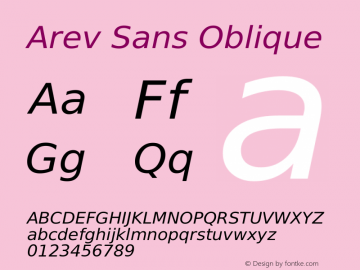 Arev Sans Oblique Release 0.21a图片样张