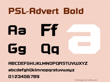 PSL-Advert Bold Altsys Fontographer 3.5  27/11/95 Font Sample