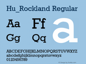 Hu_Rockland Regular 1997.05.31 Font Sample