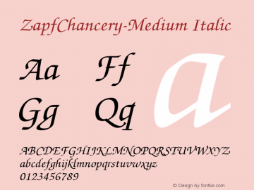 ZapfChancery-Medium Italic 1.0图片样张
