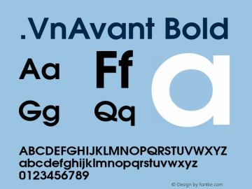 .VnAvant Bold MS core font :V1.00图片样张