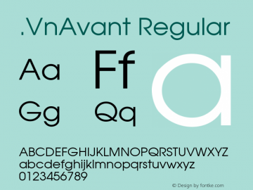 .VnAvant Regular MS core font:V1.00图片样张