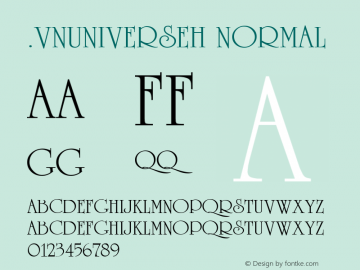 .VnUniverseH Normal 1.0 Tue Nov 03 12:21:46 1992 Font Sample