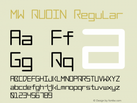 MW QUOIN Regular 1.00 Font Sample