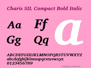 Charis SIL Compact Bold Italic Version 4.110; 2011; Maintenance release ; LnSpcTght图片样张