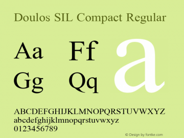 Doulos SIL Compact Regular Version 4.106 ; LnSpcTght Font Sample